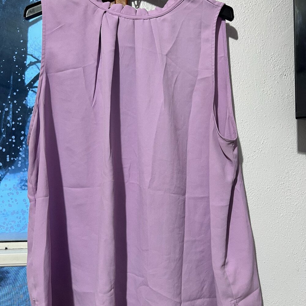 Vince Camuto purple sleeveless dress shirt with ruffle neck